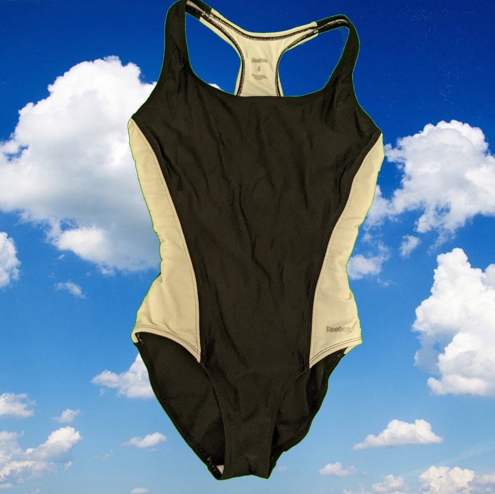 Reebok Swimsuit size 6 black and white